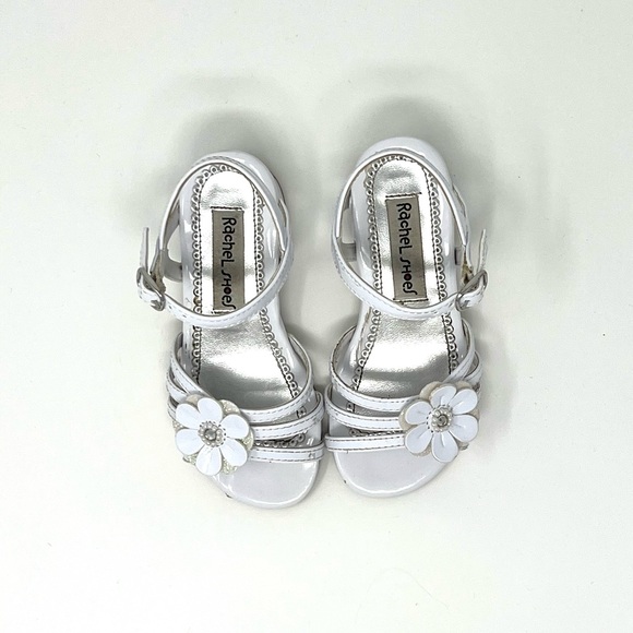 Rachel Shoes White Block Heel Sandals Size 8 Toddler - Picture 2 of 6